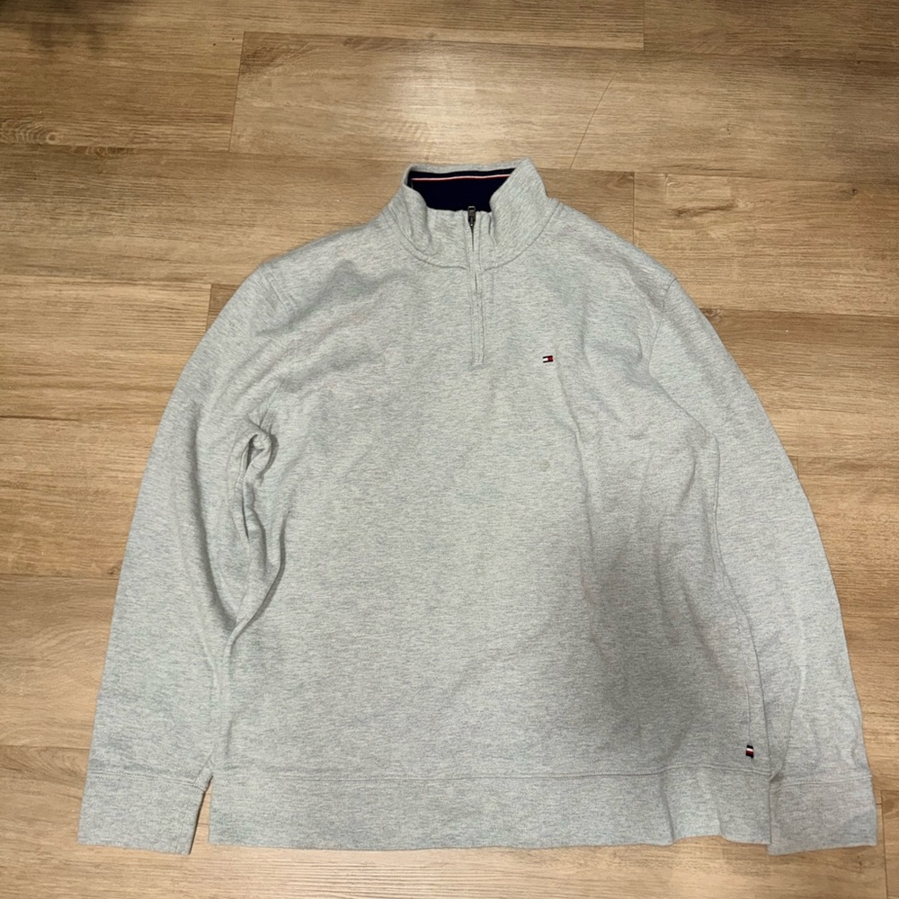 Tommy Hilfiger Light Gray Zip-Up Sweater